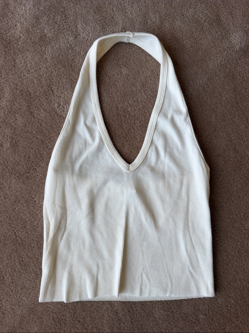 Eterne Cropped Halter Top Cream XS